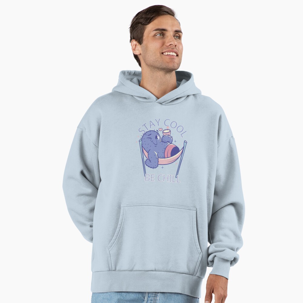 Stay Cool, Be Chill Premium Oversized Hoodie - cute pet design by HackerLooks