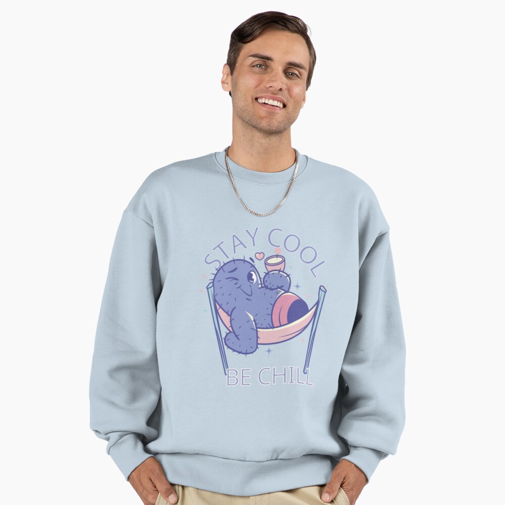 Stay Cool, Be Chill Premium Oversized Sweatshirt - cute pet design by HackerLooks
