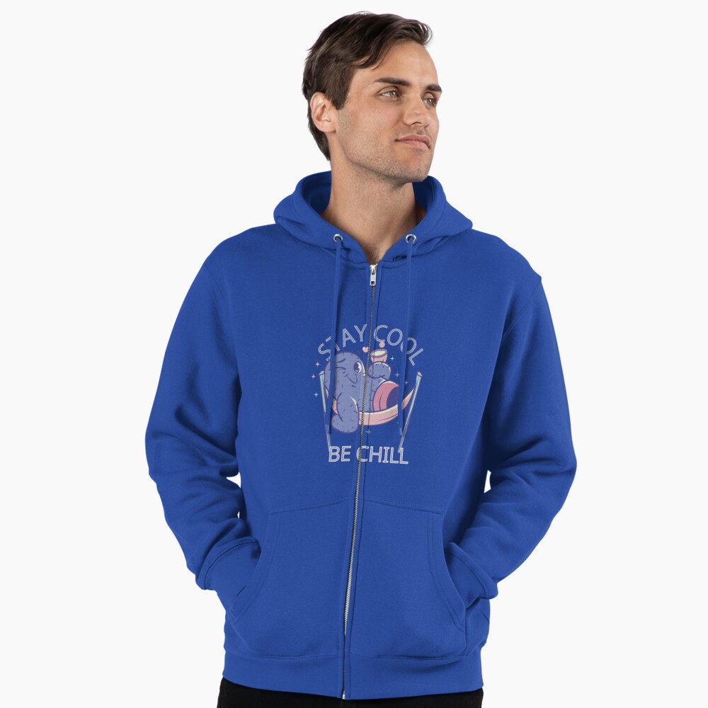 Stay Cool, Be Chill Zipped Hoodie - cute pet design by HackerLooks