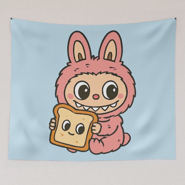 Item preview, Cute Labubu with Bread designed and sold by BrownHorse90s.