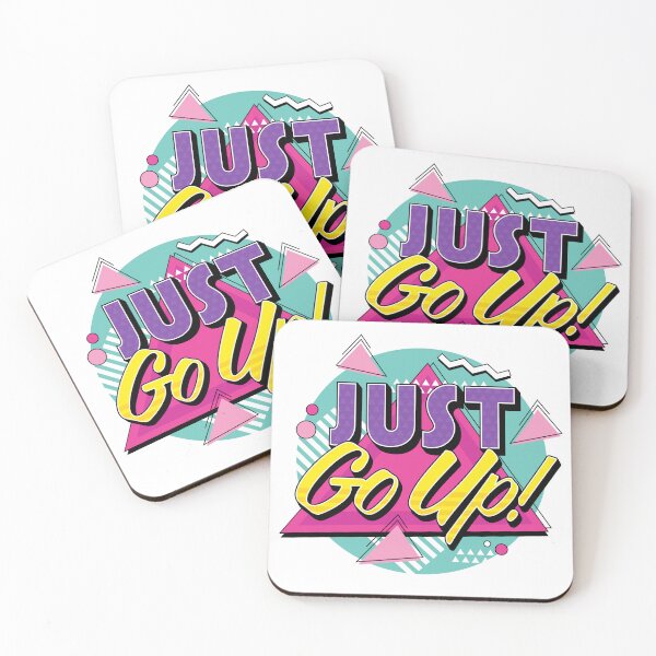 Item preview, Just Go Up! Retro Pop Art Cyan & Purple designed and sold by Tom Napper Design.