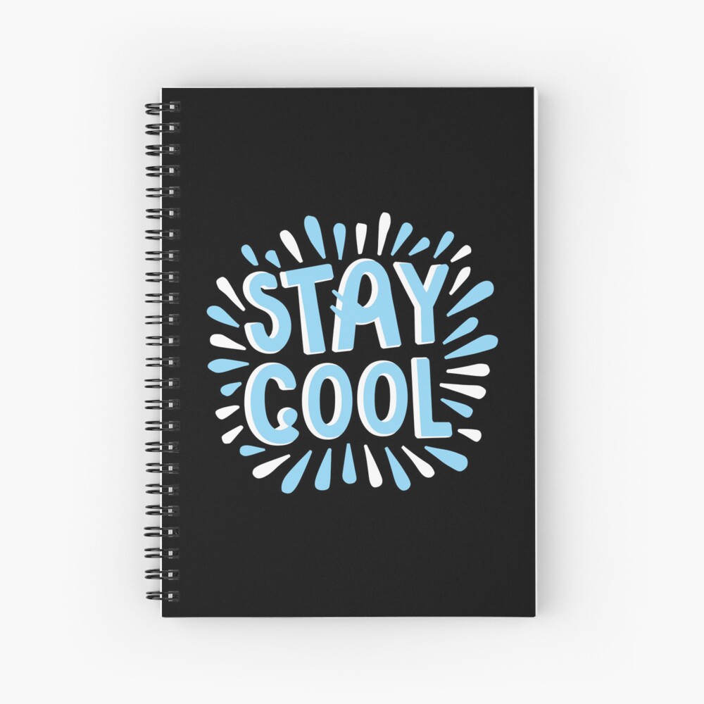 Stay Cool (Dark) Spiral Notebook - cute pet design by HackerLooks