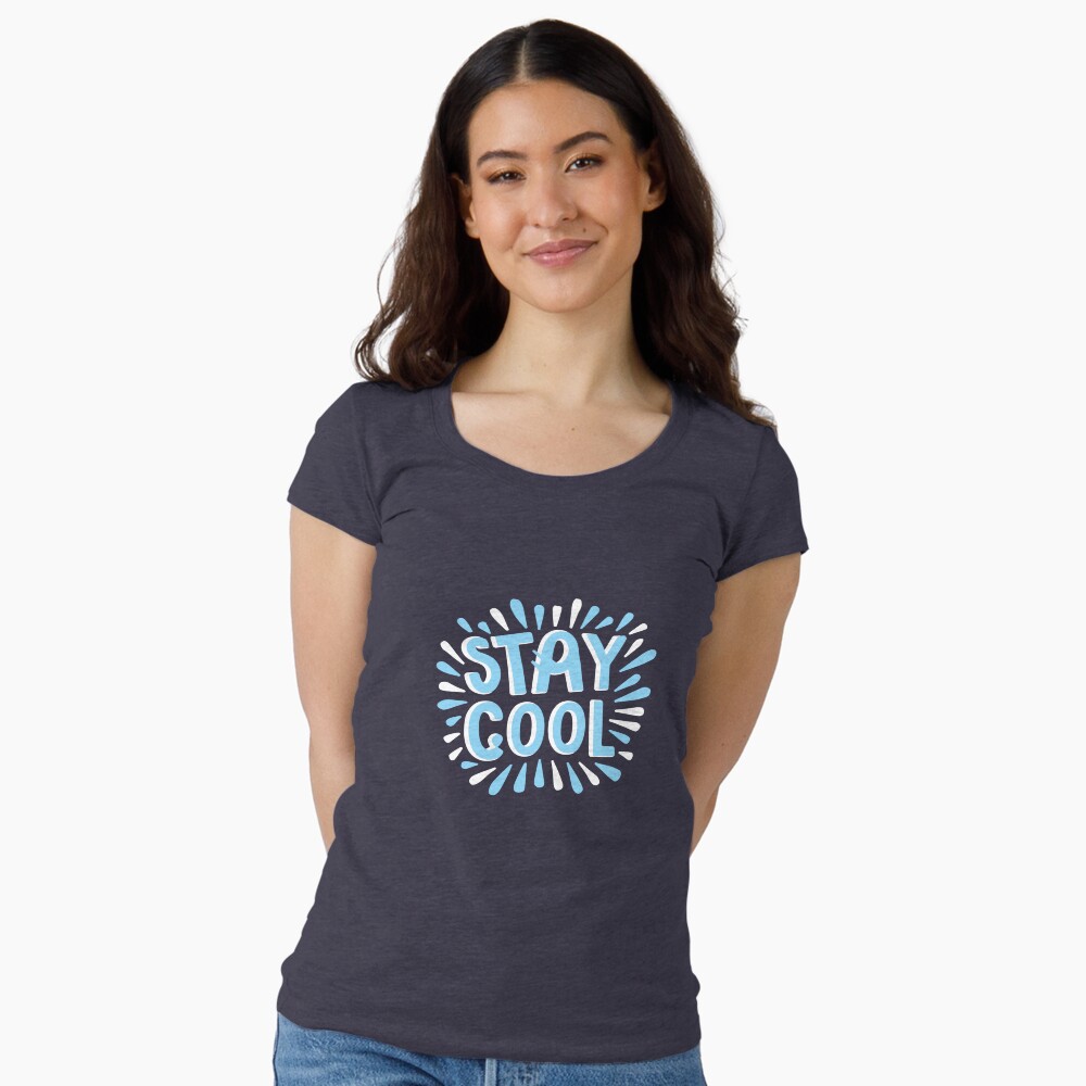 Stay Cool (Dark) Fitted Scoop T-Shirt - cute pet design by HackerLooks
