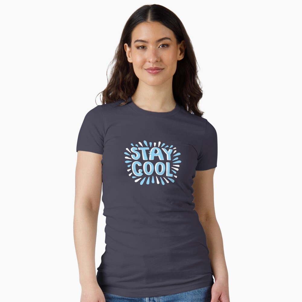 Stay Cool (Dark) Fitted T-Shirt - cute pet design by HackerLooks