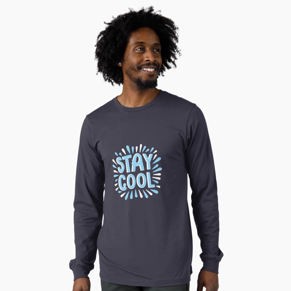 Stay Cool (Dark) Long Sleeve T-Shirt - cute pet design by HackerLooks