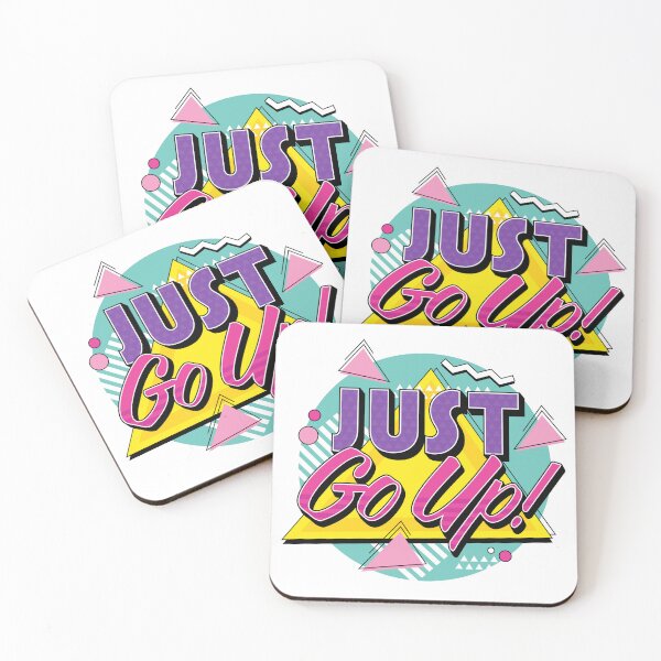 Item preview, Just Go Up! Retro Pop Art Cyan & Pink designed and sold by Tom Napper Design.