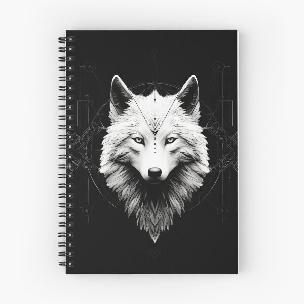 Item preview, Monochrome Wolf Totem – Sacred Geometry Sentinel designed and sold by Daagath.