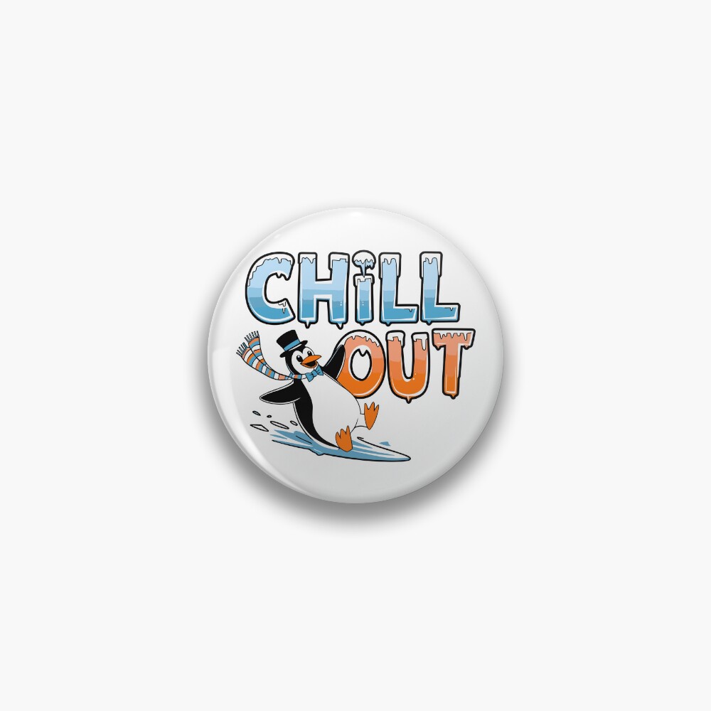 Chill Out Pin - cute pet design by HackerLooks