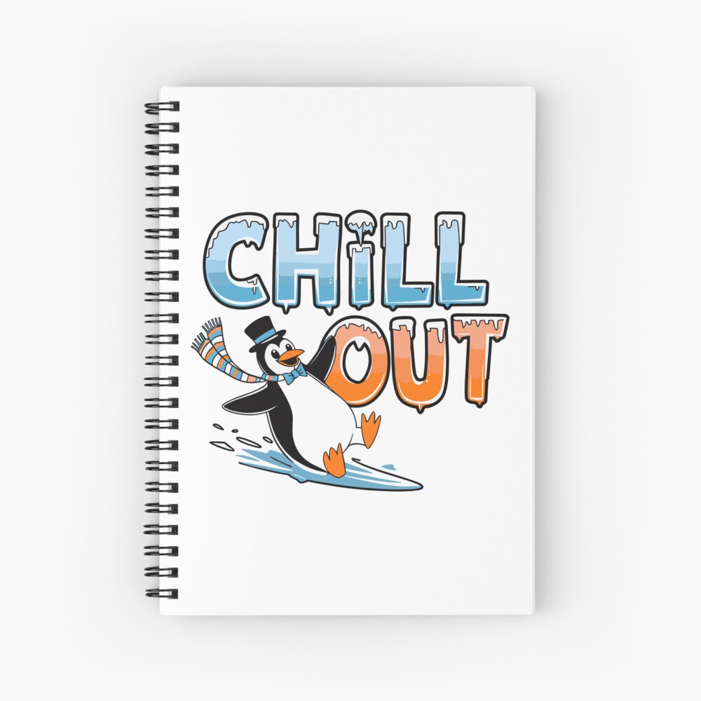 Chill Out Spiral Notebook - cute pet design by HackerLooks