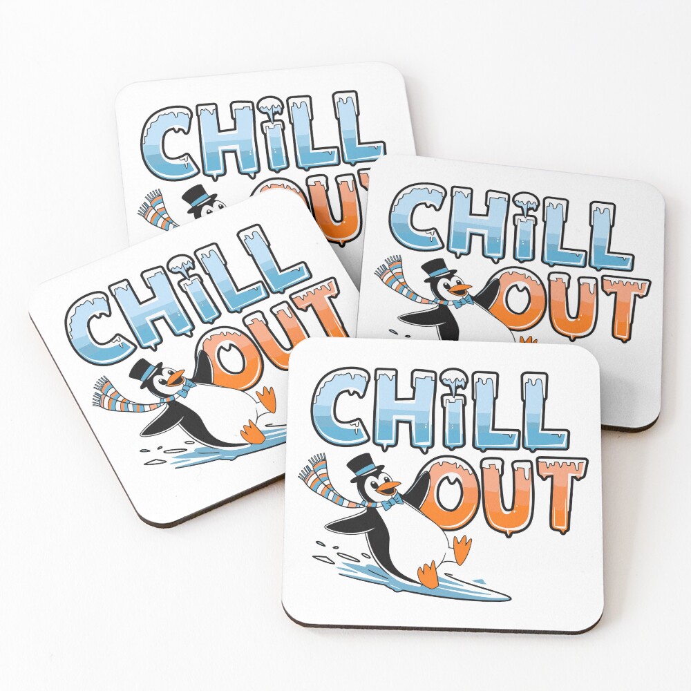 Chill Out Coasters (Set of 4) - cute pet design by HackerLooks