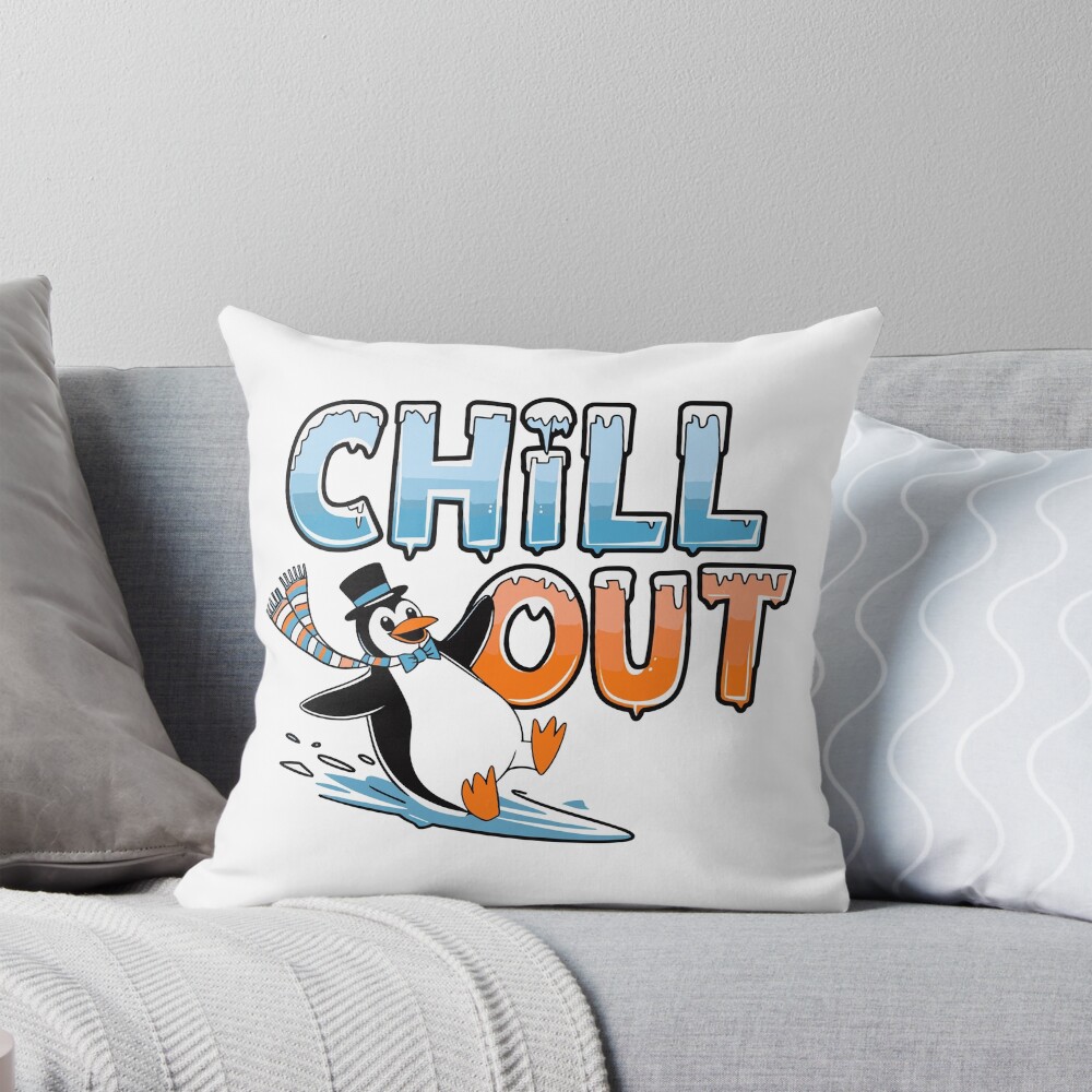 Chill Out Throw Pillow - cute pet design by HackerLooks