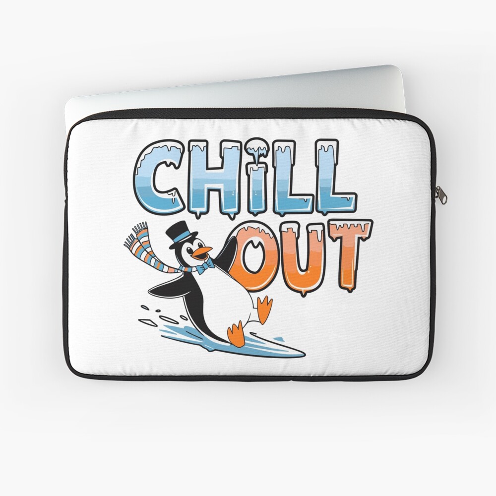 Chill Out Laptop Sleeve - cute pet design by HackerLooks