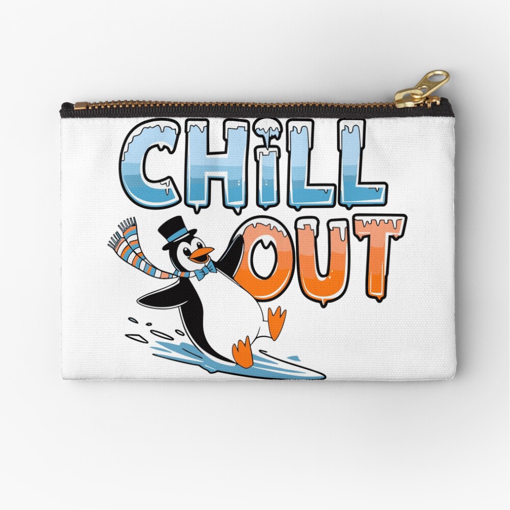 Chill Out Zipper Pouch - cute pet design by HackerLooks