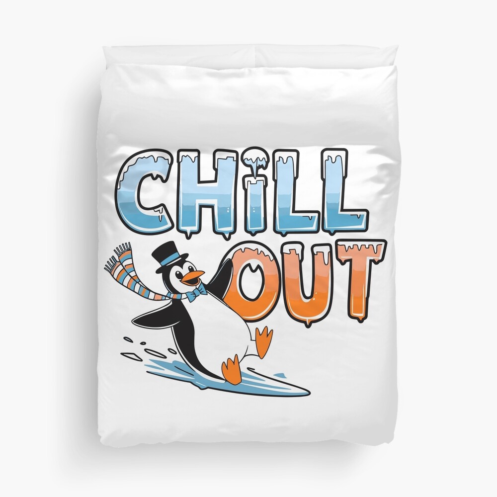 Chill Out Duvet Cover - cute pet design by HackerLooks