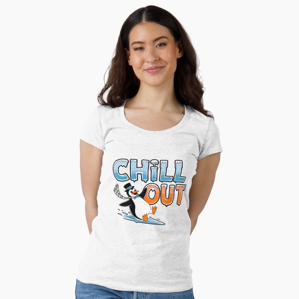 Chill Out Fitted Scoop T-Shirt - cute pet design by HackerLooks