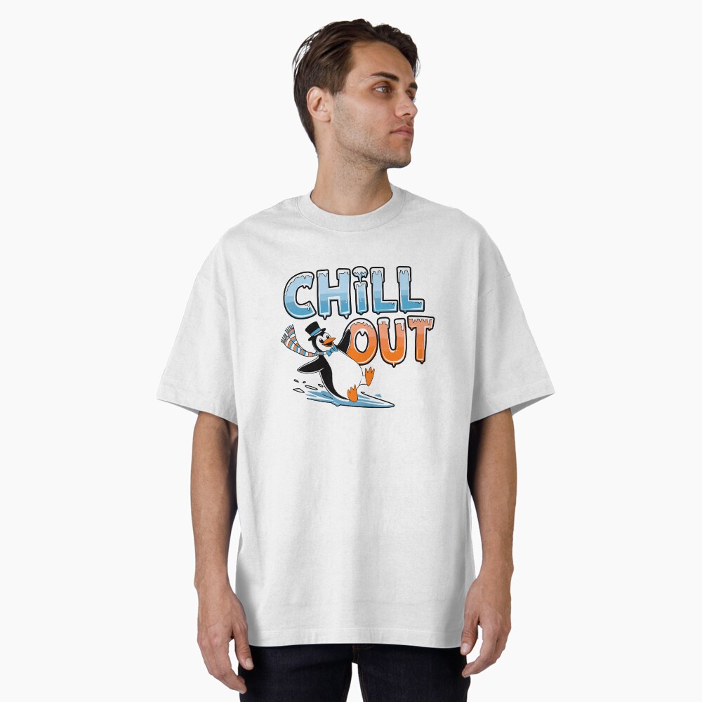 Chill Out Oversized T-Shirt - cute pet design by HackerLooks