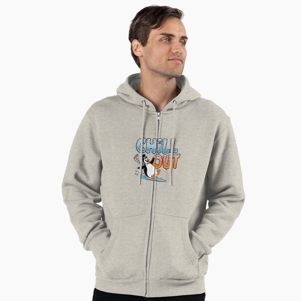 Chill Out Zipped Hoodie - cute pet design by HackerLooks