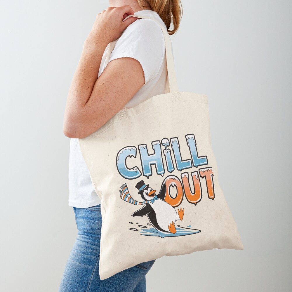 Chill Out Cotton Tote Bag - cute pet design by HackerLooks