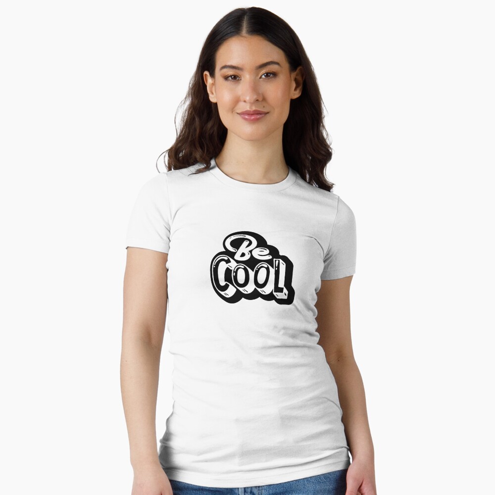 Be Cool Fitted T-Shirt - cute pet design by HackerLooks