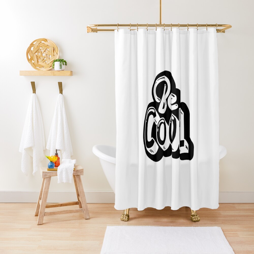 Be Cool Shower Curtain - cute pet design by HackerLooks