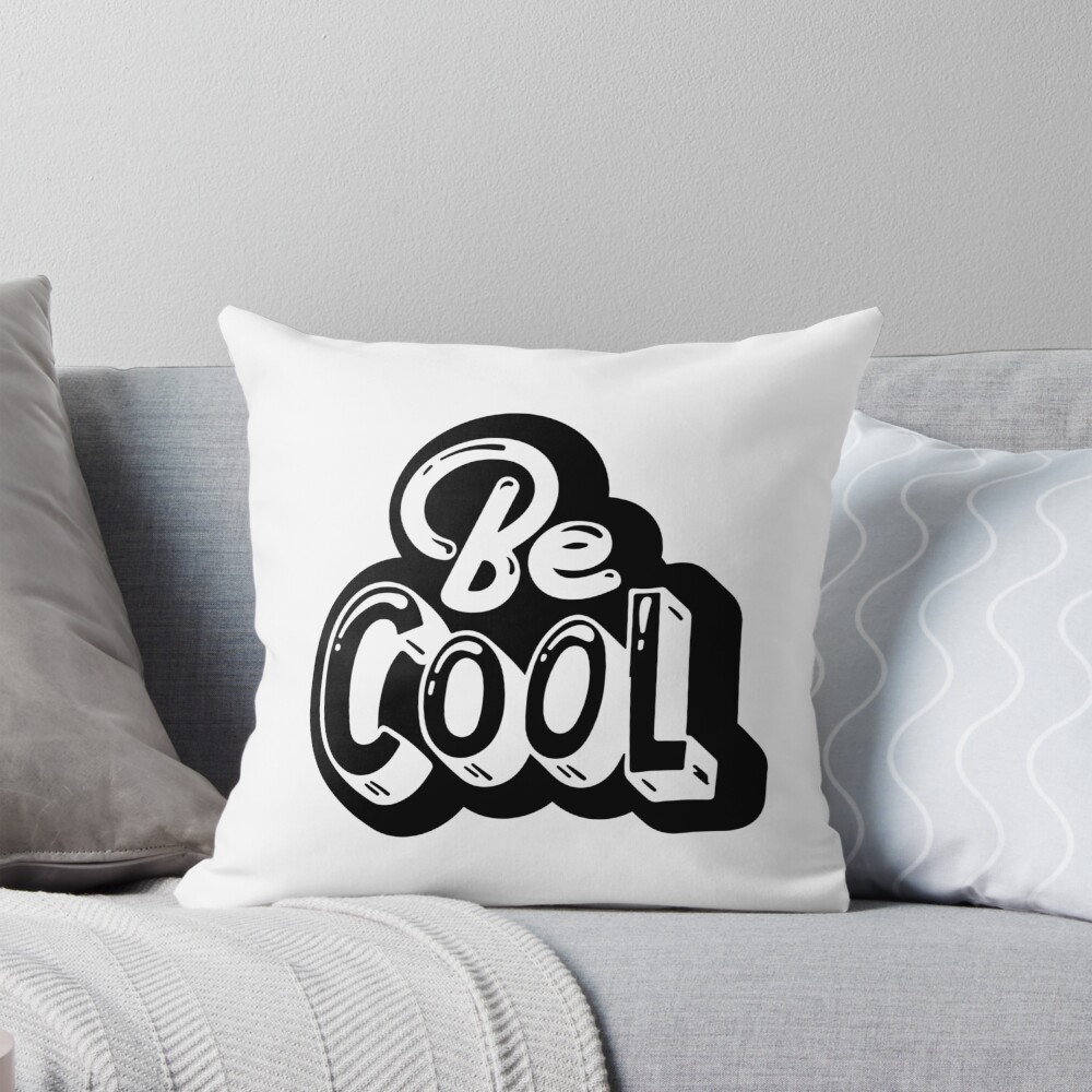 Be Cool Throw Pillow - cute pet design by HackerLooks