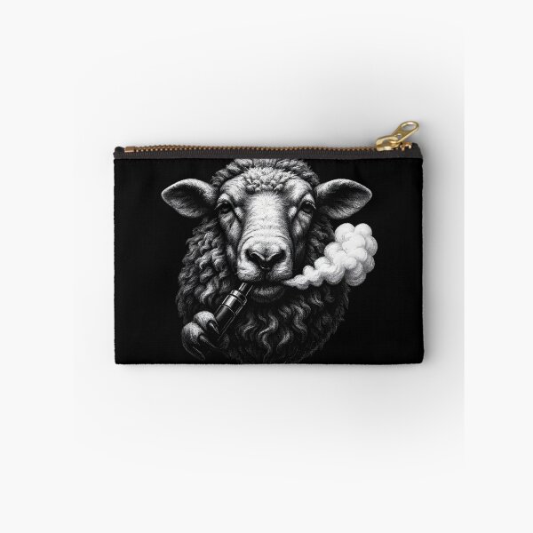 Item preview, Vape Sheep – Black and White Vape Art Illustration designed and sold by House of Taste Vape Designs.