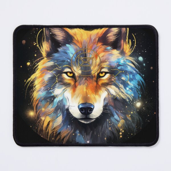 Item preview, Galactic Flame Wolf – Cosmic Energy Unleashed designed and sold by Daagath.