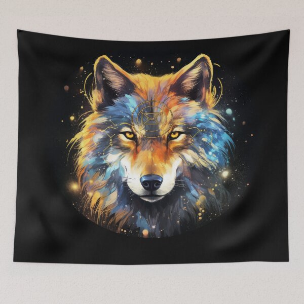 Item preview, Galactic Flame Wolf – Cosmic Energy Unleashed designed and sold by Daagath.
