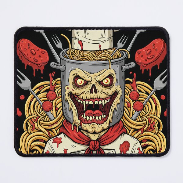 Item preview, Dinner of Doom Pasta From Hell Horror Chef Illustration designed and sold by 14blast.