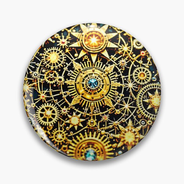 Item preview, Golden Clockwork Celestial Art designed and sold by Health And Fitness Posts e-Store.