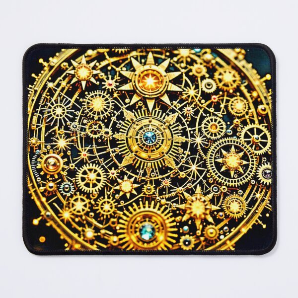 Item preview, Golden Clockwork Celestial Art designed and sold by Health And Fitness Posts e-Store.