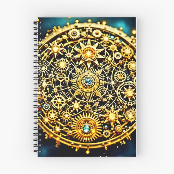 Item preview, Golden Clockwork Celestial Art designed and sold by Health And Fitness Posts e-Store.