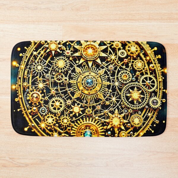 Item preview, Golden Clockwork Celestial Art designed and sold by Health And Fitness Posts e-Store.