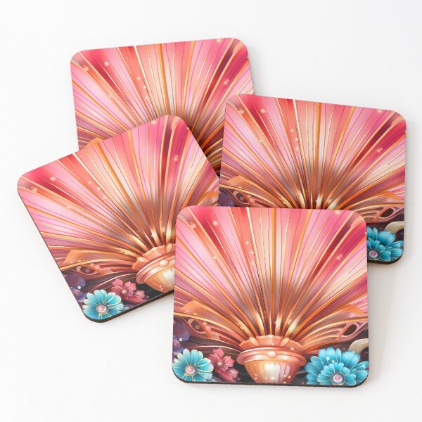 Item preview, Art Deco Seashell with Fantasy Floral Border - Maximalist Design designed and sold by Aroudj.