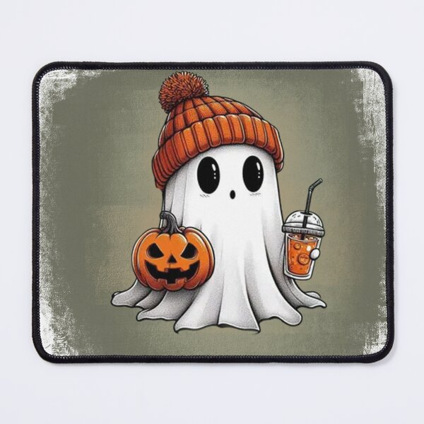 Item preview, Cute Spooky Ghost with Pumpkin and Coffee designed and sold by Threads&Co.