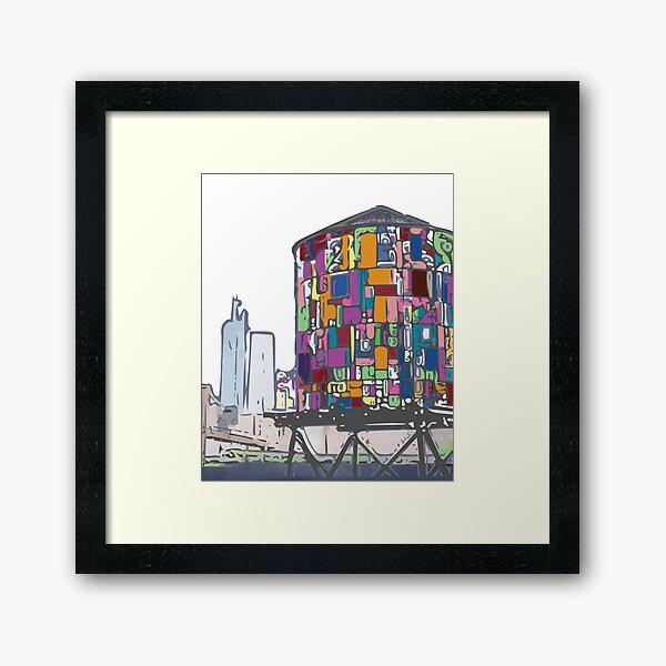 Item preview, Stained Glass Water Tower - Brooklyn, New York designed and sold by West Sanders.