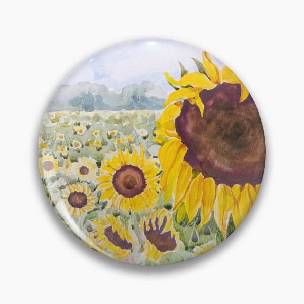 Item preview, Campo de girasoles en Oxfordshire, pintura de acuarela designed and sold by SelenePaintings .