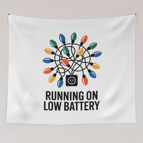 Item preview, Running on Low Battery Christmas Lights designed and sold by Gogetgiggles.