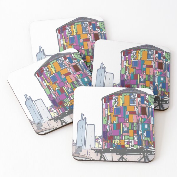 Item preview, Stained Glass Water Tower - Brooklyn, New York designed and sold by West Sanders.