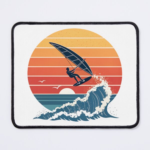 Item preview, Retro Wing Foiling Silhouette – Sunset Ocean Surf Style designed and sold by VividOrganica.