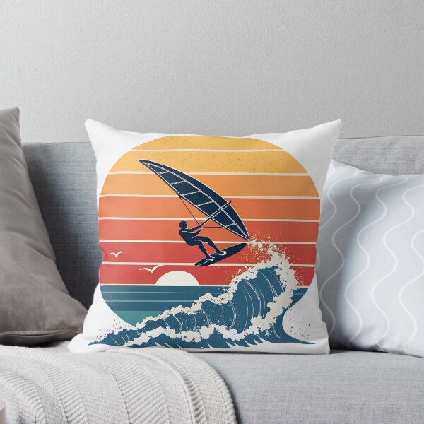 Item preview, Retro Wing Foiling Silhouette – Sunset Ocean Surf Style designed and sold by VividOrganica.
