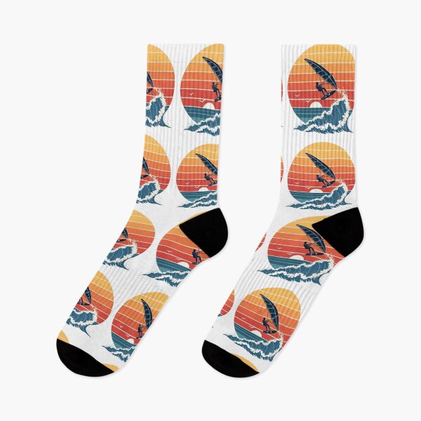 Item preview, Retro Wing Foiling Silhouette – Sunset Ocean Surf Style designed and sold by VividOrganica.