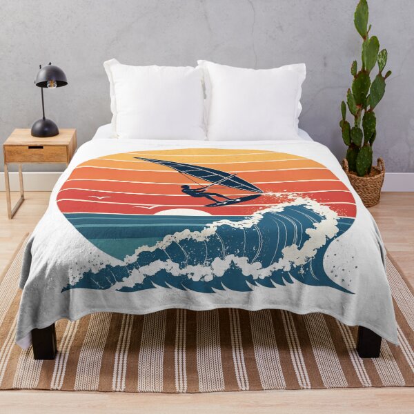 Item preview, Retro Wing Foiling Silhouette – Sunset Ocean Surf Style designed and sold by VividOrganica.