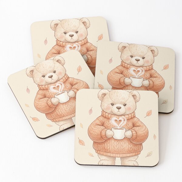 Item preview, Cozy Fall Bear | Autumn Coffee Art | Sweater Weather Aesthetic designed and sold by TrackinDaTrends.