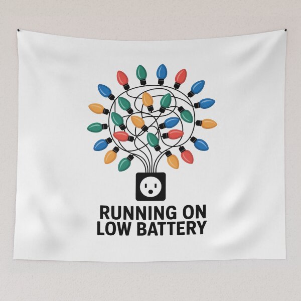 Item preview, Running on Low Battery Christmas Lights designed and sold by Gogetgiggles.