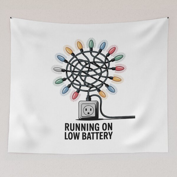 Item preview, Running on Low Battery Christmas Lights designed and sold by Gogetgiggles.
