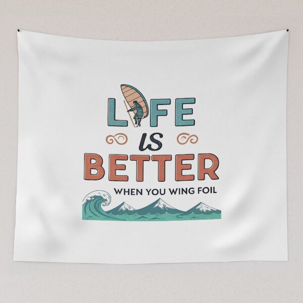 Item preview, Funny Wing Foiling Quote – “Life is Better When You Wing Foil” designed and sold by VividOrganica.