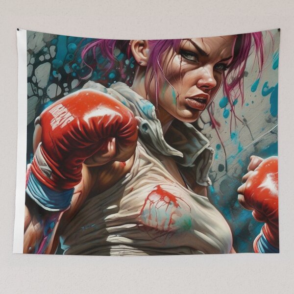 Item preview, Girl Fight - Pop Art Sci Fi Art concept designed and sold by Delerat7.
