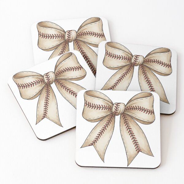 Item preview, Baseball Stitch Bow Design in Vintage Cream designed and sold by ArtfulWeave.