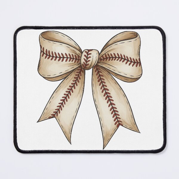 Item preview, Baseball Stitch Bow Design in Vintage Cream designed and sold by ArtfulWeave.